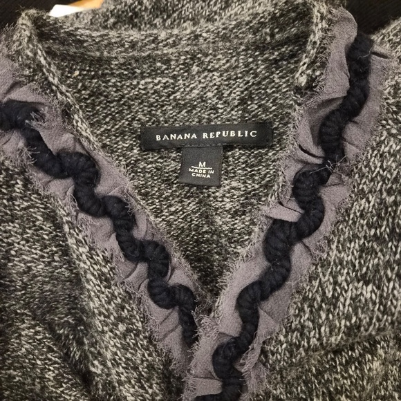 Banana Republic Gray Tulle Whimsigoth Cottagecore Horror Protag Babydoll Cardi M - Picture 9 of 13